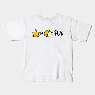 Coffee + Croissant = FUN Kids T-Shirt